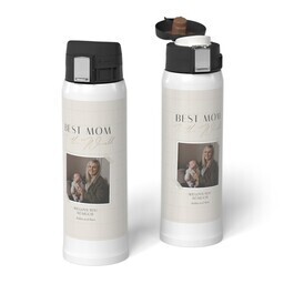 Water Bottle with Flip Top Lid with Love of Our Lives Mom design