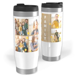 Photo Travel Tumbler with Gold Confetti With Canvas design