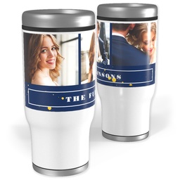 Stainless Steel Tumbler, 14oz with Golden Splatters design