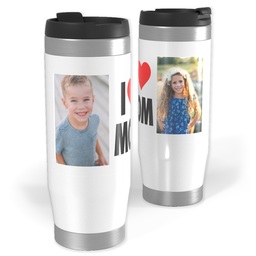 Photo Travel Tumbler with I Heart Mom design