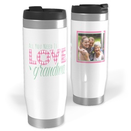 Photo Travel Tumbler with Love and Grandma design