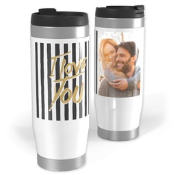 Photo Travel Tumbler with Love Stripes design