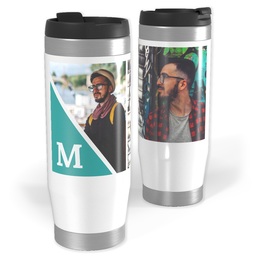 Photo Travel Tumbler with Modern Triangle design