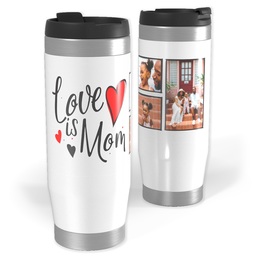 Photo Travel Tumbler with Mom Hearts design