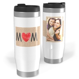 Photo Travel Tumbler with Mom Ribbon design