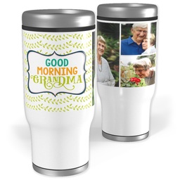 Stainless Steel Tumbler, 14oz with Morning Grandma design
