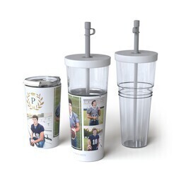 28oz Convertible Tumbler with Cap and Laurel design