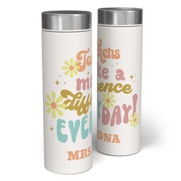 17oz Stainless Steel Matte Water Bottle with Retro Teacher design