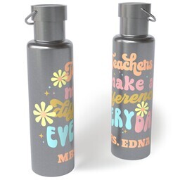 26oz Stainless Steel Loop Lid Bottle with Retro Teacher design