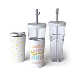 28oz Convertible Tumbler with Retro Teacher design