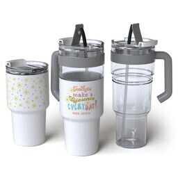 34oz Convertible Tumbler with Handle with Retro Teacher design