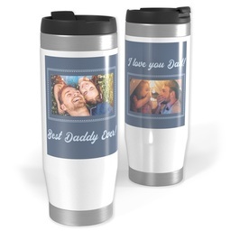 Photo Travel Tumbler with Best Dad Ever Frames design
