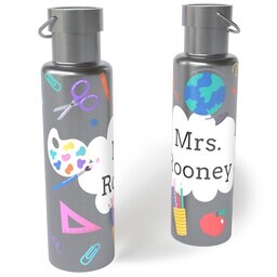 26oz Stainless Steel Loop Lid Bottle with Best Teacher design