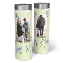 17oz Stainless Steel Matte Water Bottle with Blooms & Bows design