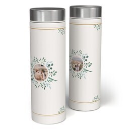 17oz Stainless Steel Matte Water Bottle with Botanical Photo design