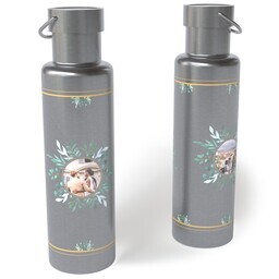 26oz Stainless Steel Loop Lid Bottle with Botanical Photo design