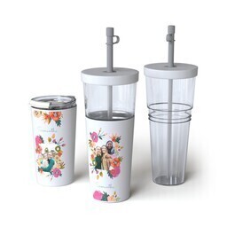 28oz Convertible Tumbler with Bright Bouquet design