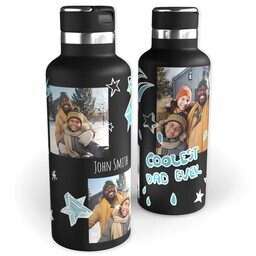 20oz Black Stainless Steel Tank Water Bottle with Coolest Dad design