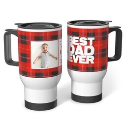 Stainless Steel Tumbler 14oz. with Cozy Flannel Dad design