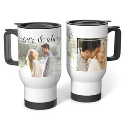 Stainless Steel Tumbler 14oz. with Forever & Always In Cursive design