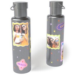 26oz Stainless Steel Loop Lid Bottle with Funky Frames design