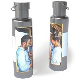 26oz Stainless Steel Loop Lid Bottle with Golden Frame design