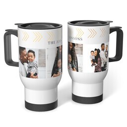 Stainless Steel Tumbler 14oz. with Gold Triangle Details design