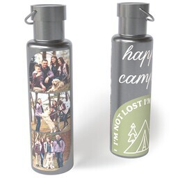 26oz Stainless Steel Loop Lid Bottle with Happy Camper design