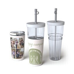 28oz Convertible Tumbler with Happy Camper design
