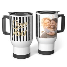 Stainless Steel Tumbler 14oz. with Love Stripes design