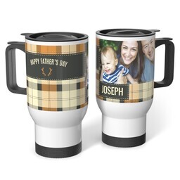 Stainless Steel Tumbler 14oz. with Mad About Plaid design