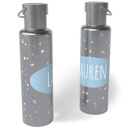 26oz Stainless Steel Loop Lid Bottle with Neutral Terrazzo design