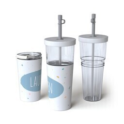 28oz Convertible Tumbler with Neutral Terrazzo design