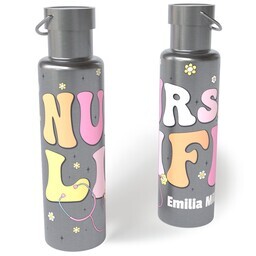 26oz Stainless Steel Loop Lid Bottle with Nurse Life design
