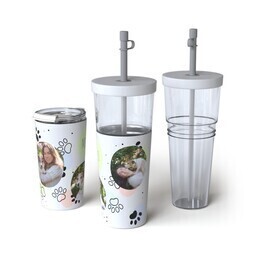28oz Convertible Tumbler with Pawsitive Pawprints design