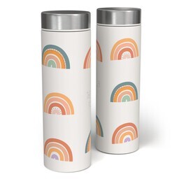 17oz Stainless Steel Matte Water Bottle with Rainbow Doodle design