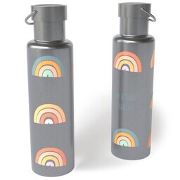 26oz Stainless Steel Loop Lid Bottle with Rainbow Doodle design
