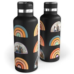 20oz Black Stainless Steel Tank Water Bottle with Rainbow Photo design