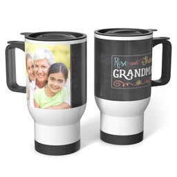Stainless Steel Tumbler 14oz. with Rise and Shine Grandma design