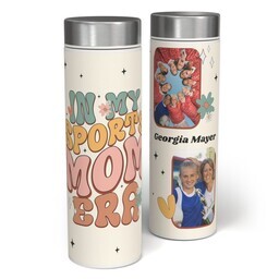 17oz Stainless Steel Matte Water Bottle with Sports Mom design