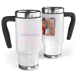 14oz Stainless Steel Travel Photo Mug with Strong hand Kind heart Mamaw design