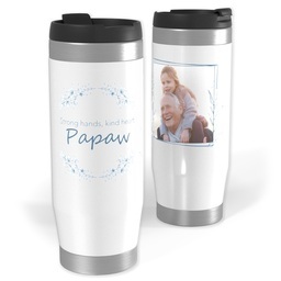 Photo Travel Tumbler with Strong hand Kind heart Papaw design