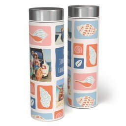 17oz Stainless Steel Matte Water Bottle with Sunshine & Seashells design