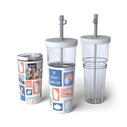 28oz Convertible Tumbler with Sunshine & Seashells design