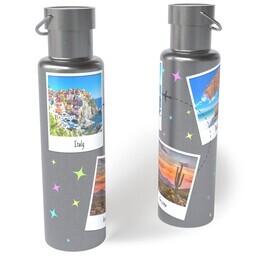26oz Stainless Steel Loop Lid Bottle with Travel Snapshots design