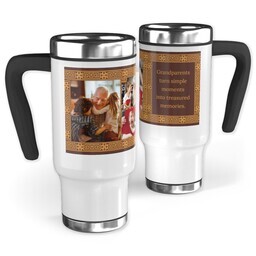 14oz Stainless Steel Travel Photo Mug with Treasured by Grandparents design