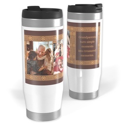 Photo Travel Tumbler with Treasured by Grandparents design