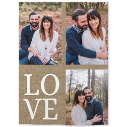 26x36 Indoor/Outdoor Wall Tapestry with Burlap Love design