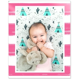 8x10 Acrylic Wall Art with Striped Pink design