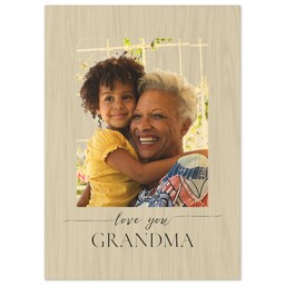 5x7 Wood Print - Natural Finish with Grandparent Love design